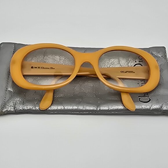 Christian Dior 2957 70 Yellow Eyeglasses Frame w/ Case Austria 51-20-120 - Picture 1 of 16